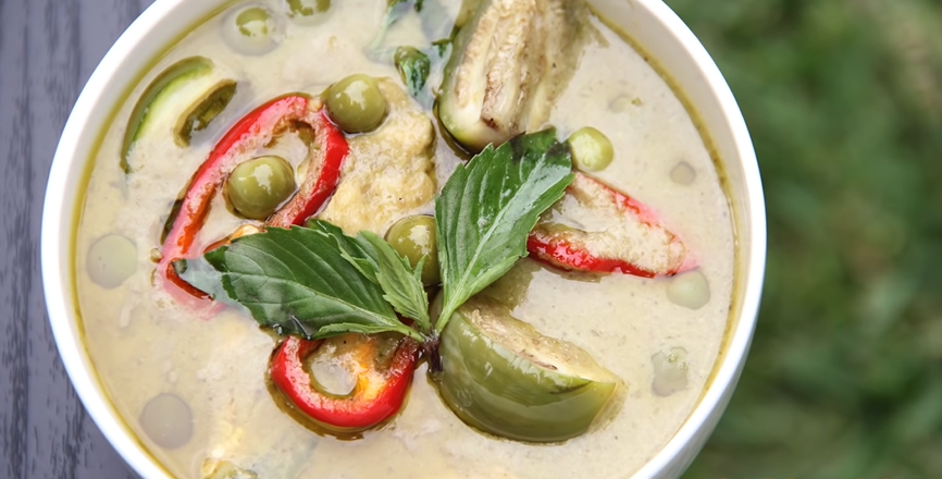 thai green curry with spring vegetables recipe