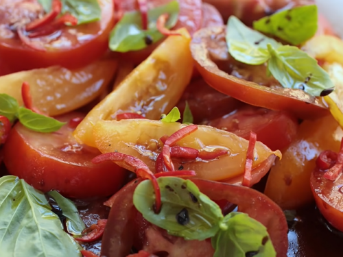 tomato salad with salsa verde recipe
