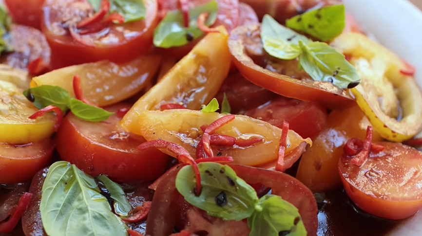 tomato salad with salsa verde recipe