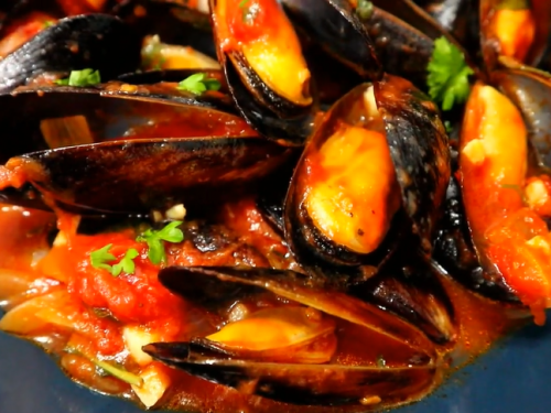 tuscan tomato bread soup with steamed mussels recipe