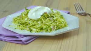 zucchini salad with feta, walnuts and dill recipe