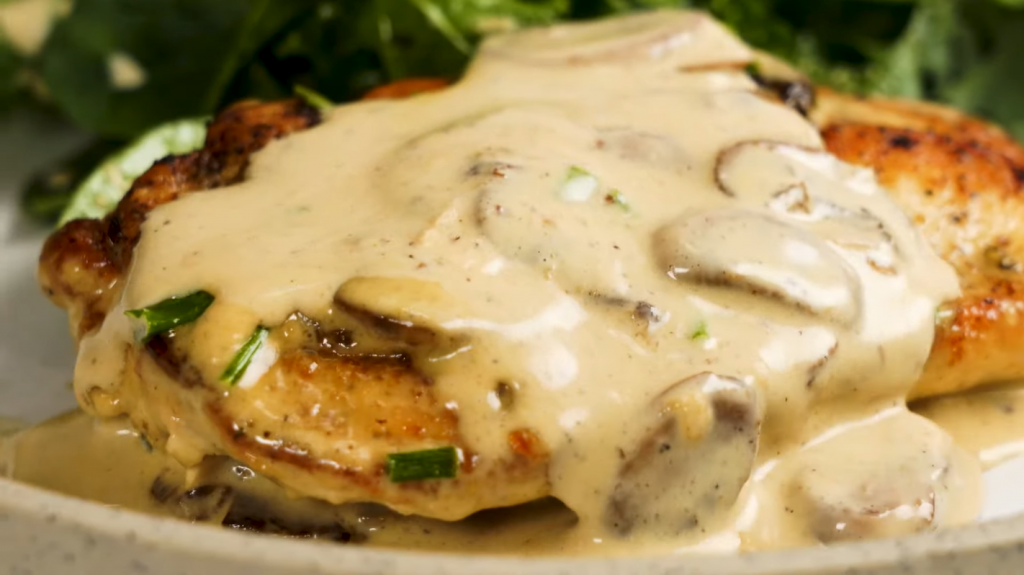 creamy parmesan garlic mushroom chicken recipe