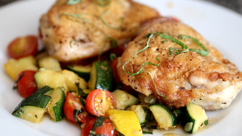 crispy parmesan garlic chicken with zucchini recipe