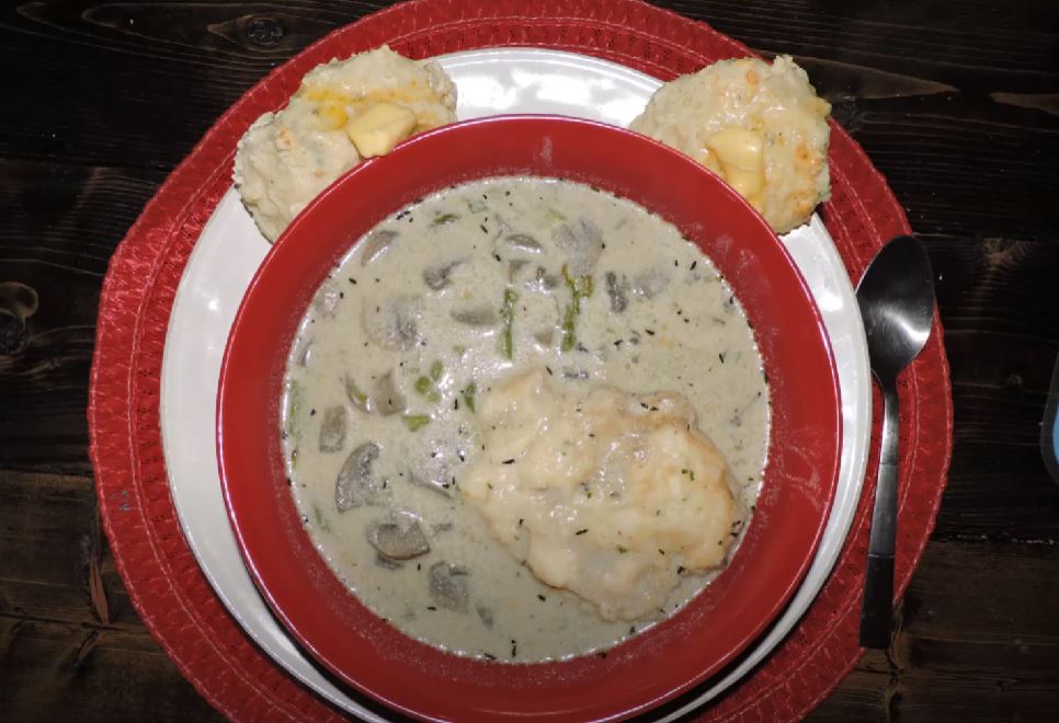 creamy asparagus soup with mushrooms and gruyère croûtes recipe