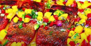grilled salmon with cucumber mango salsa recipe